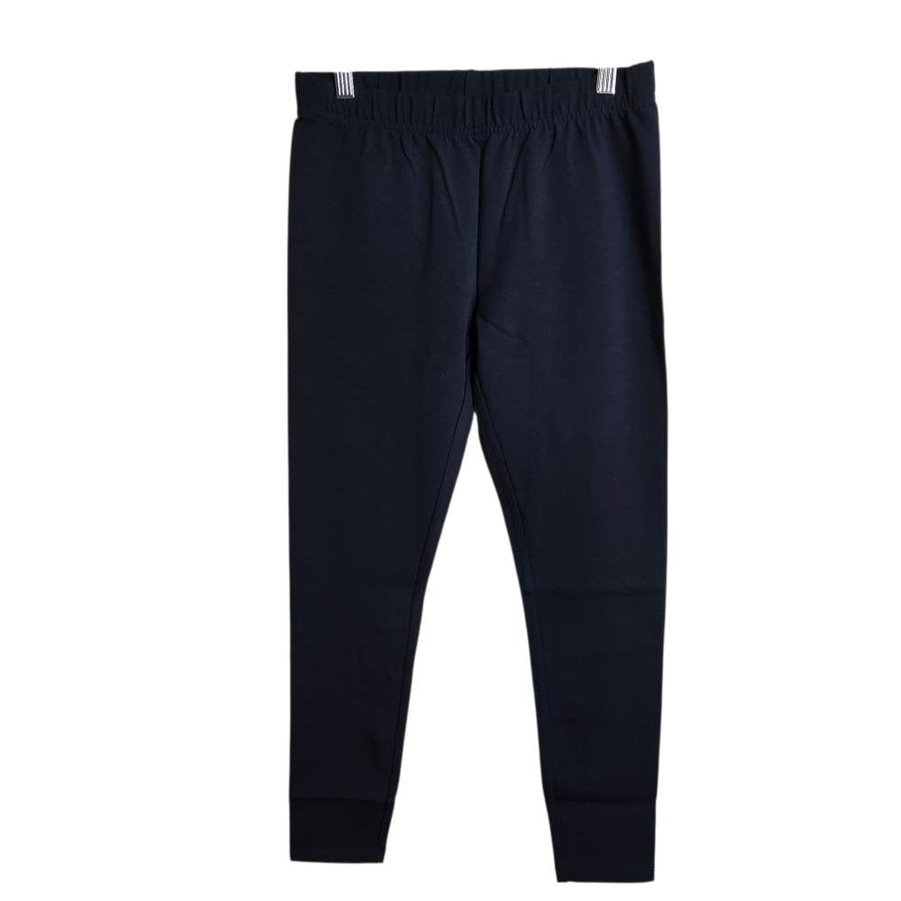 Lands End Leggings Kids Large Classic Navy Blue Stretch Cotton Spandex Pants New